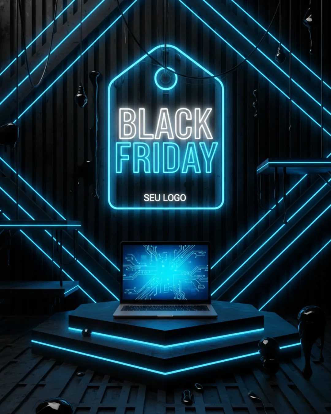 Ultra-Realistic Black Friday Tech Banner