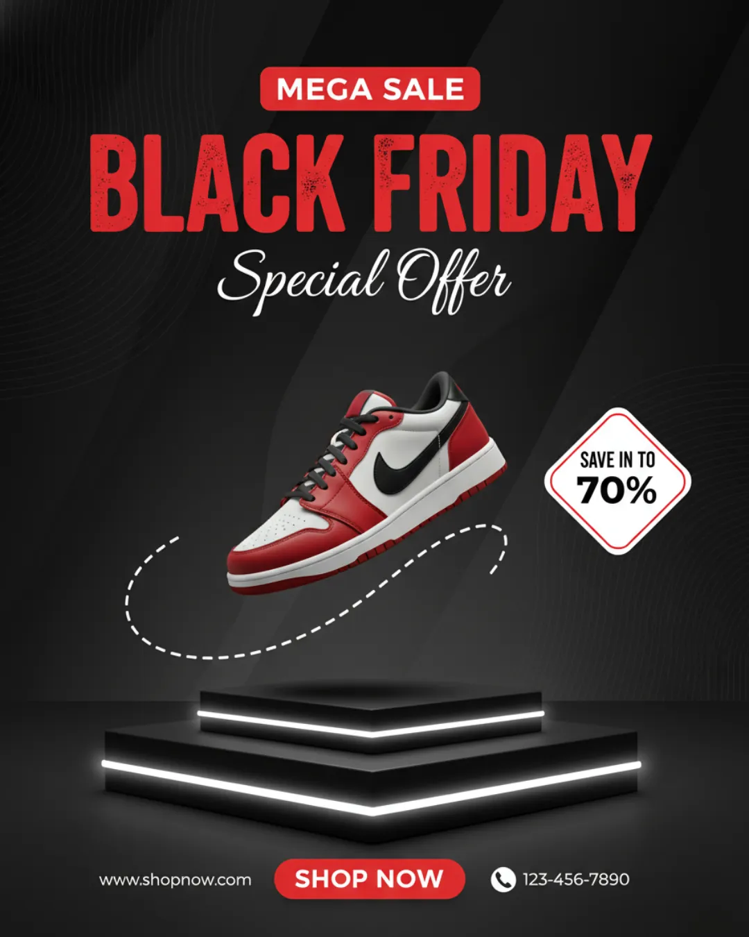 Sneaker-Themed Neon Black Friday Banner