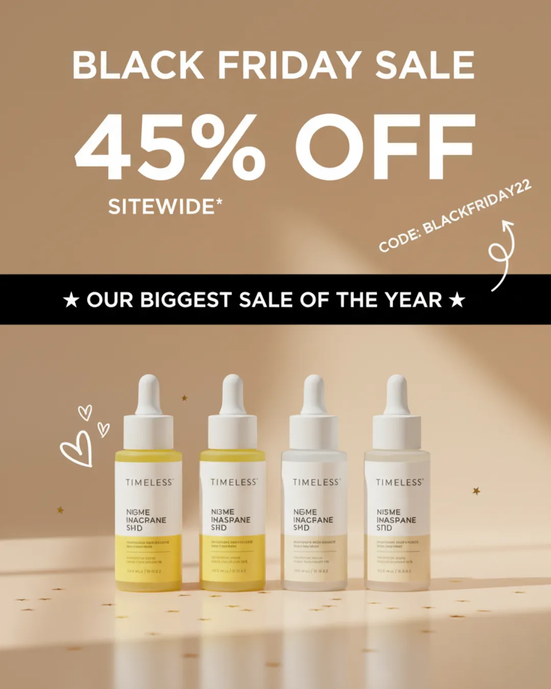 Timeless Skincare Black Friday Sale Poster