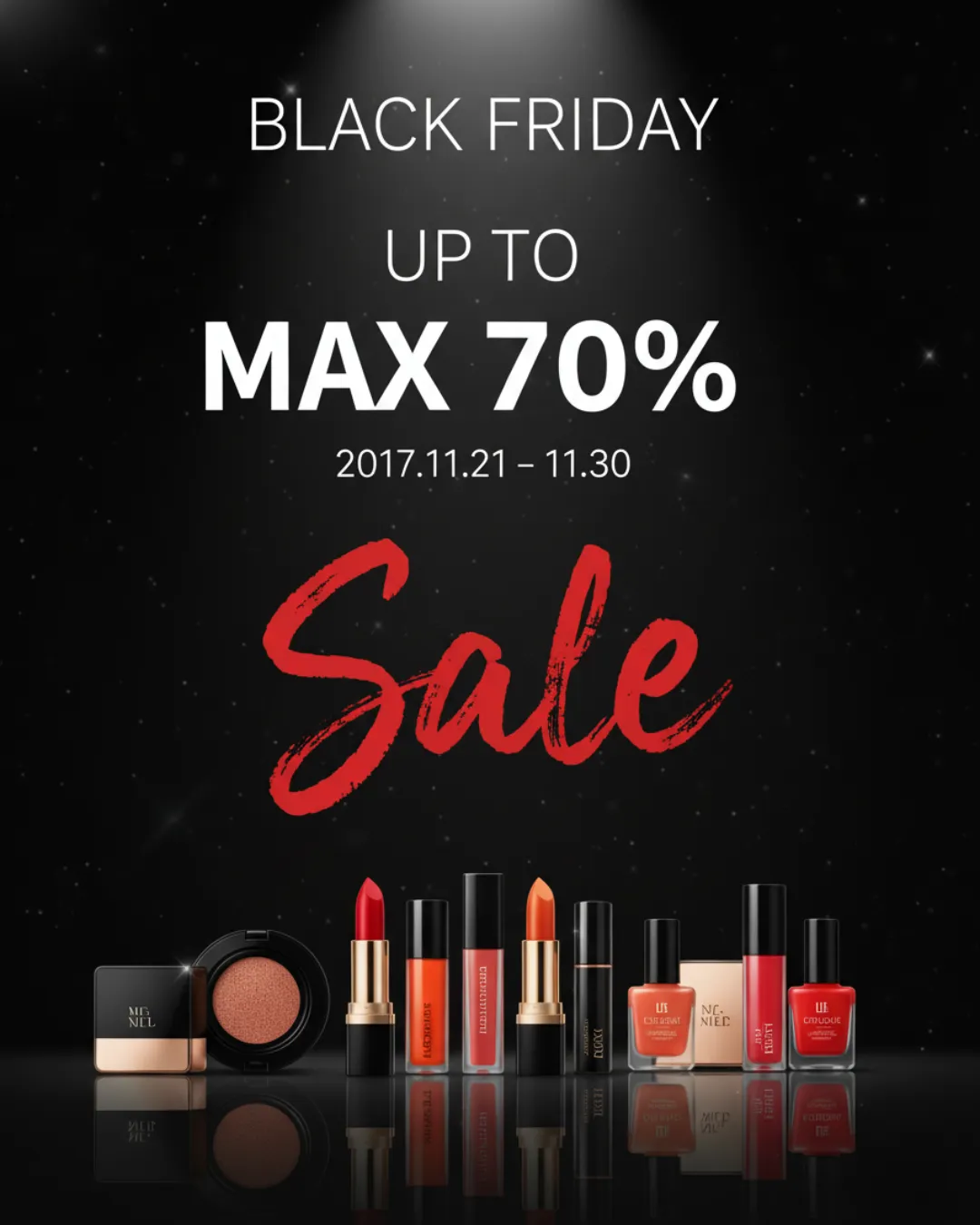 Black Friday Cosmetics Promotional Poster