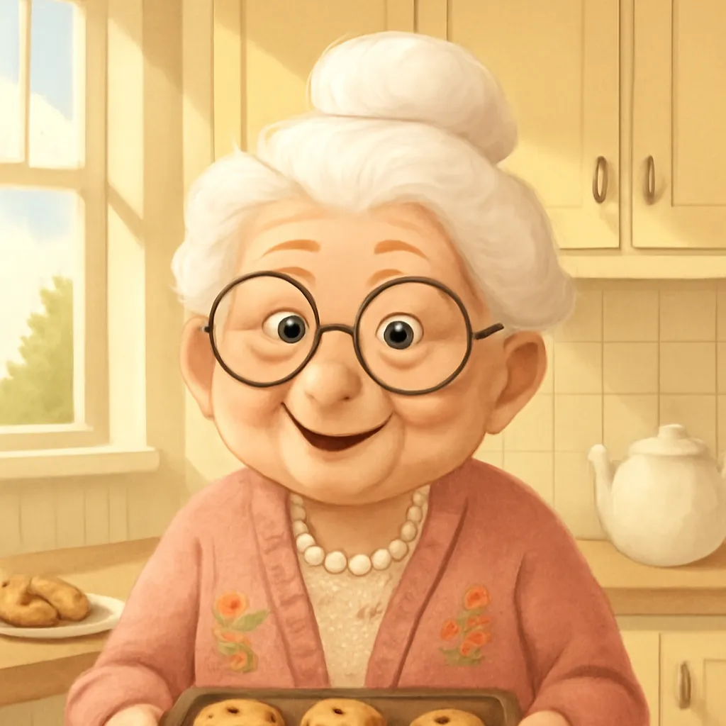 A Whimsical Cartoon Grandmother
