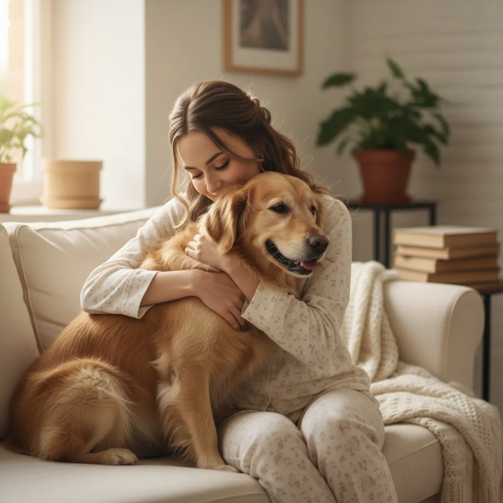 Heartwarming Moment with Pet