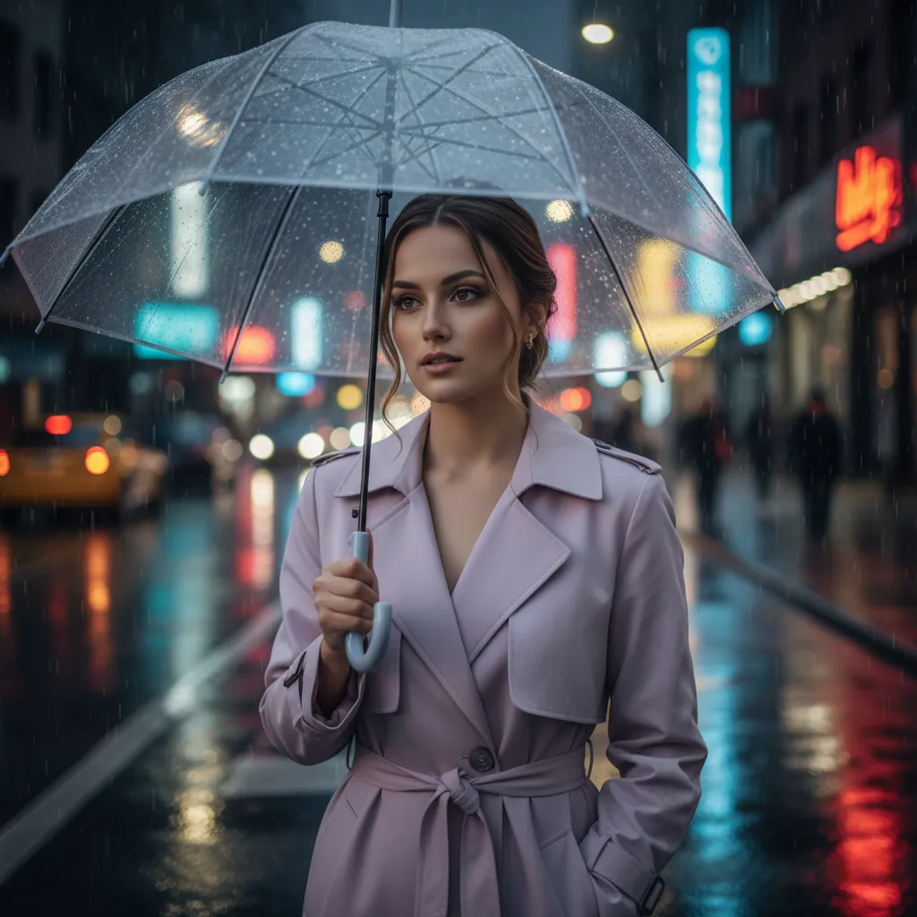 Cinematic Rainy Street Scene