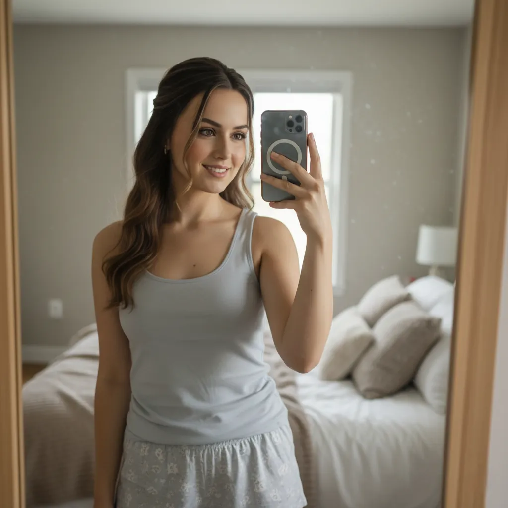Authentic Bedroom Mirror Selfie
