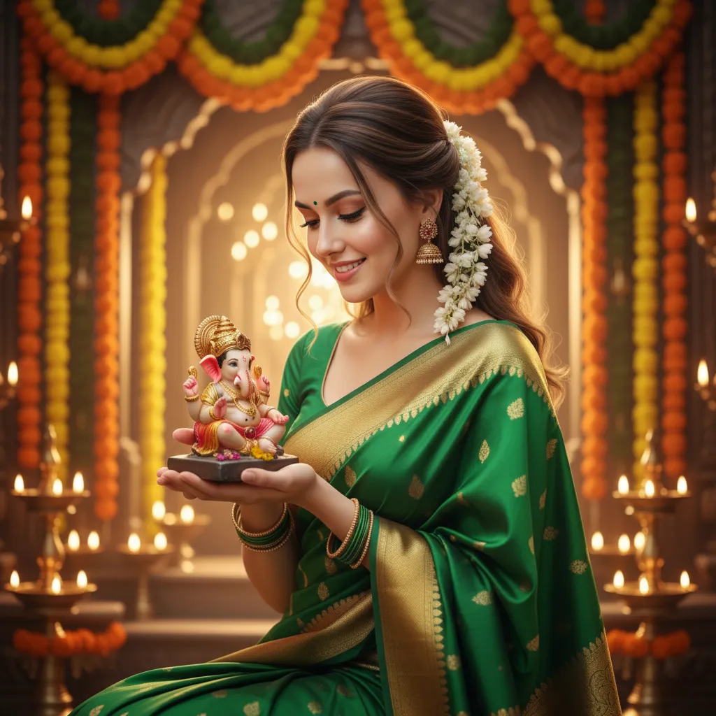 Vibrant Ganesh Chaturthi Portrait