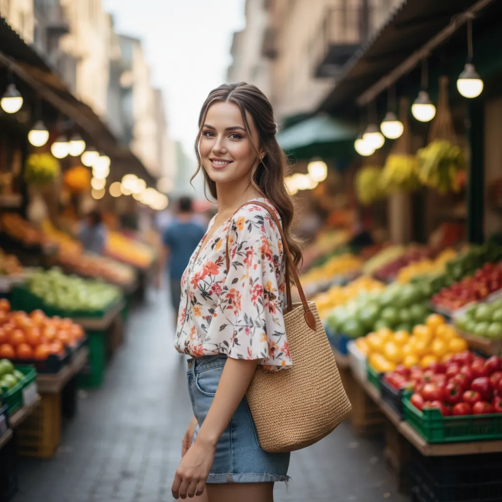 Vibrant City Market Stroll