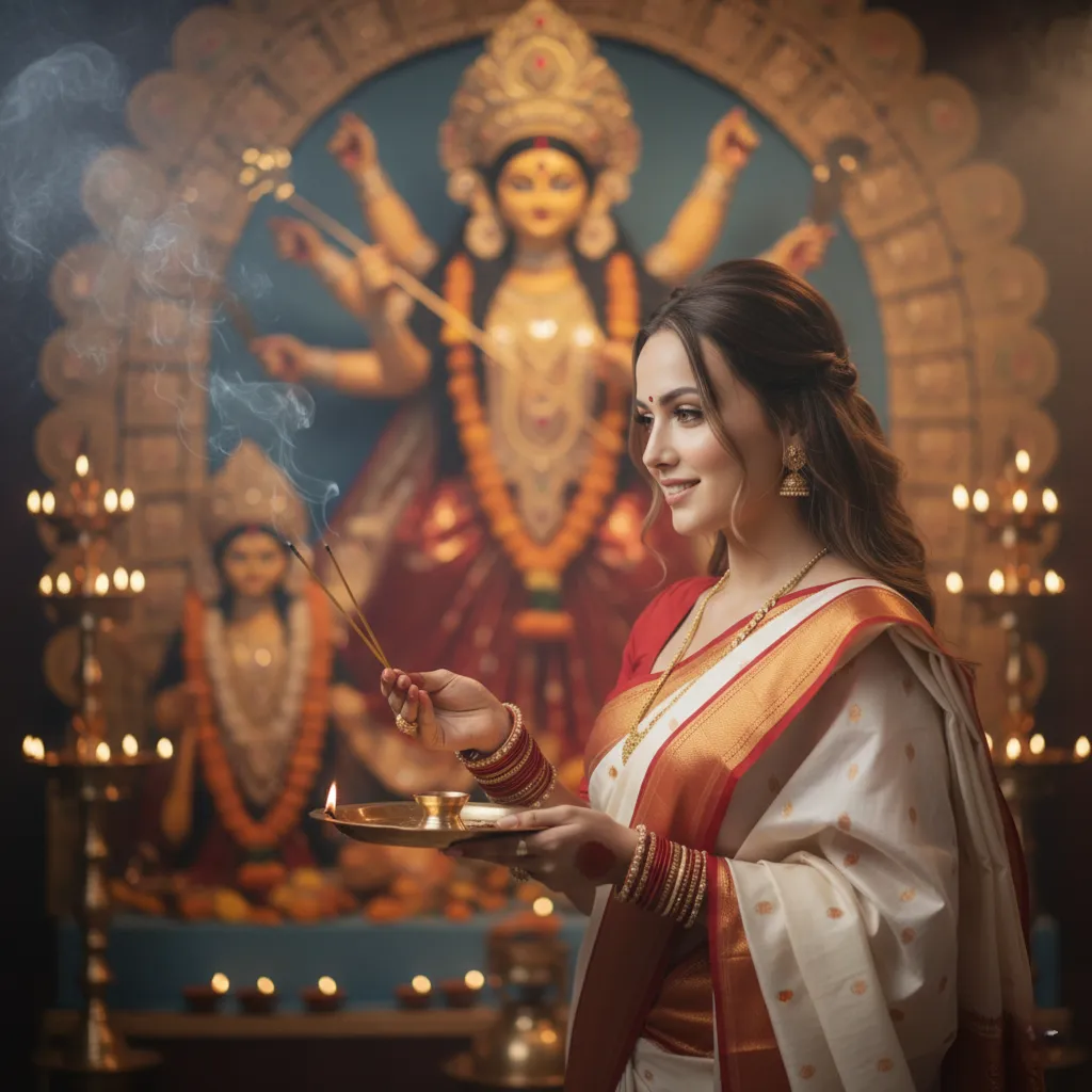 Atmospheric Durga Puja Temple