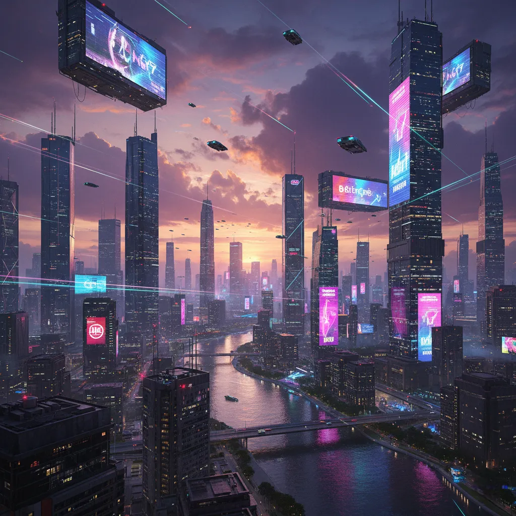 Vibrant Futuristic Cityscape Art