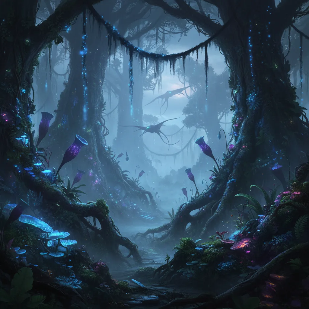 Bioluminescent Alien Jungle Planet