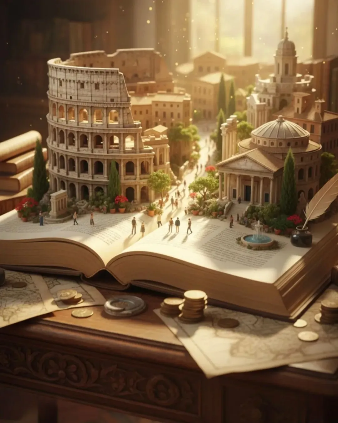 Cinematic Historical Miniature – Roman City in Book