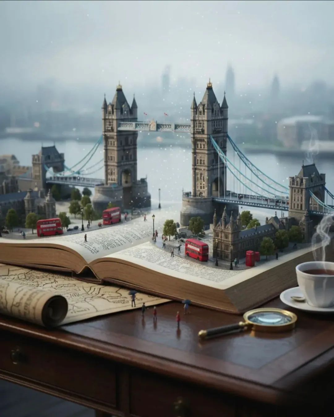 Cinematic Miniature Landscape – London in a Book