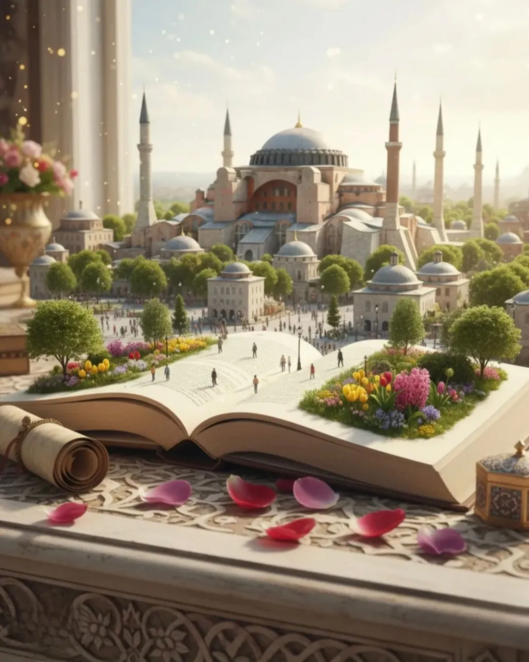 Cinematic Historical Miniature – Hagia Sophia City in a Book