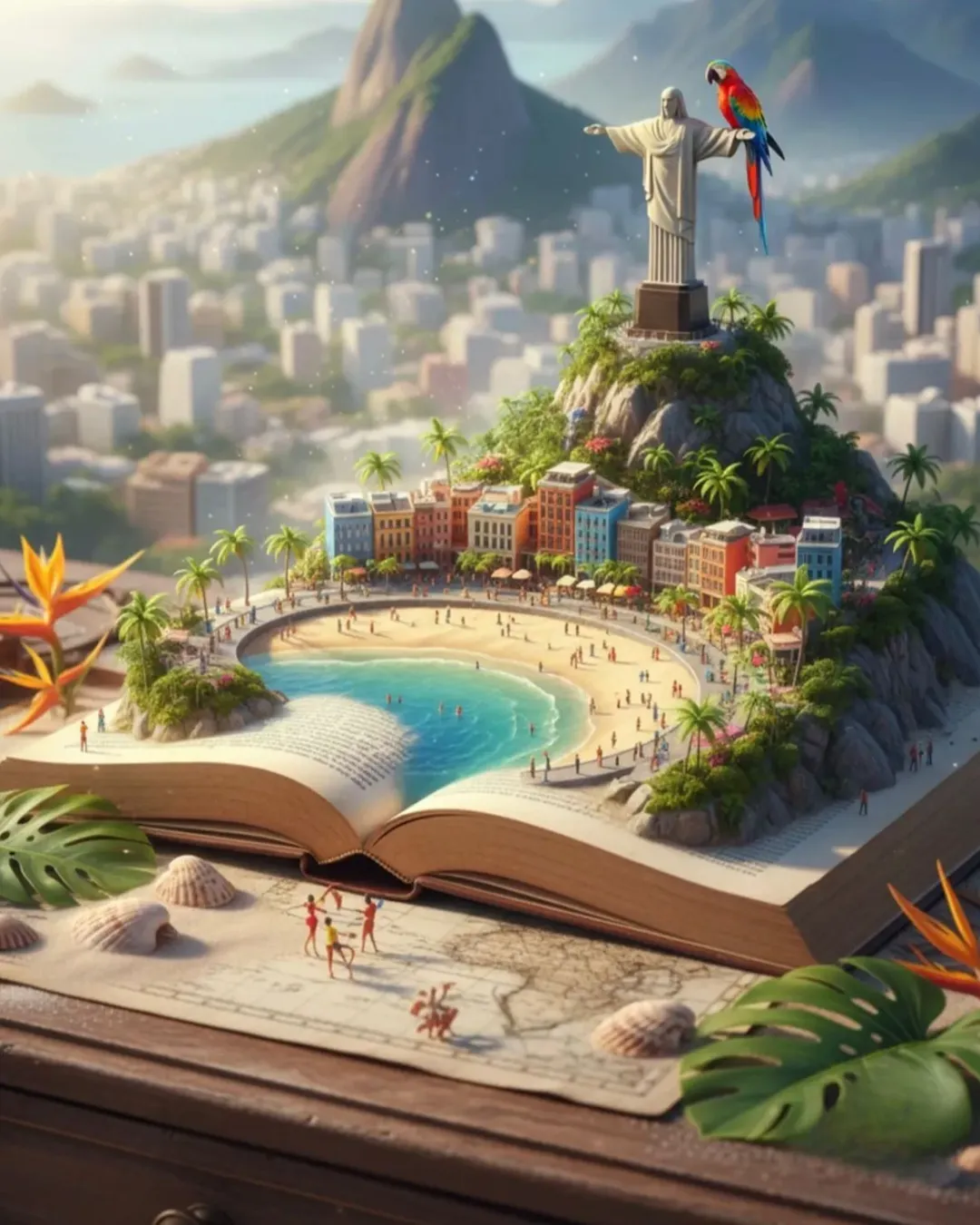 Cinematic Tropical Miniature – Rio de Janeiro Book Scene