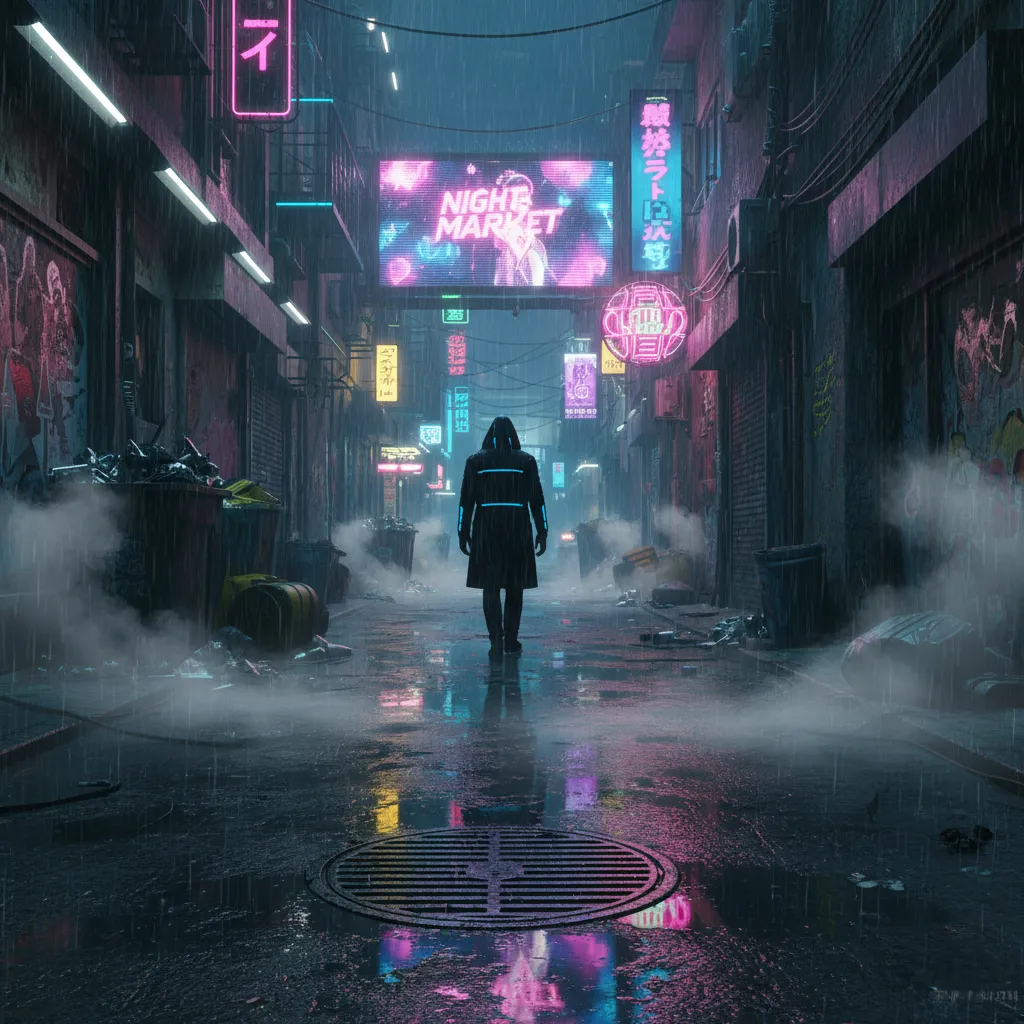 Gritty Cyberpunk Alley Scene