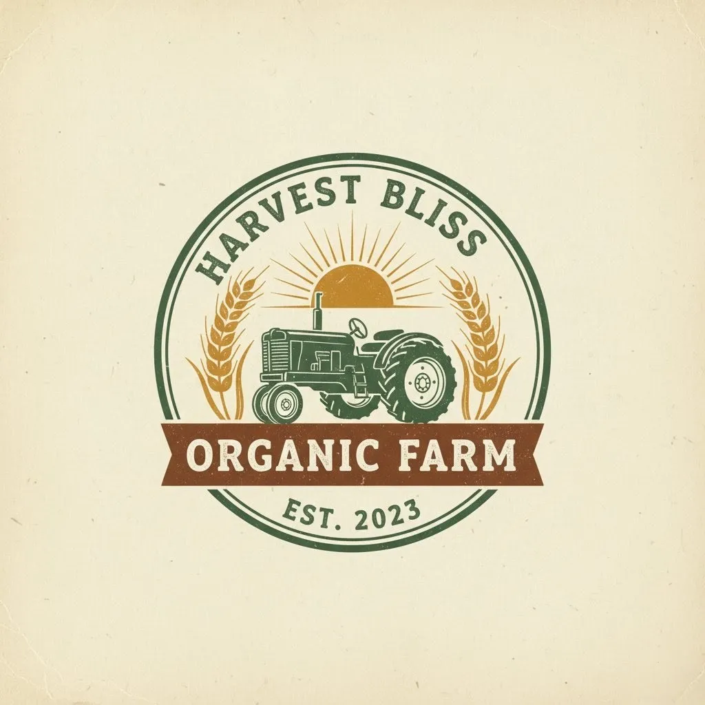 Rustic Organic Farm Logo