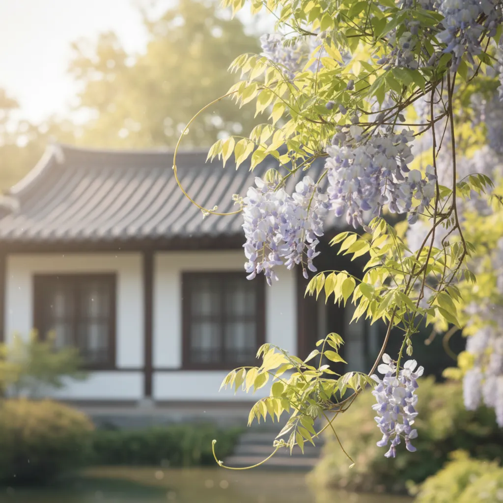 Ultra-realistic dreamy botanical outdoor photography with soft romantic ambience