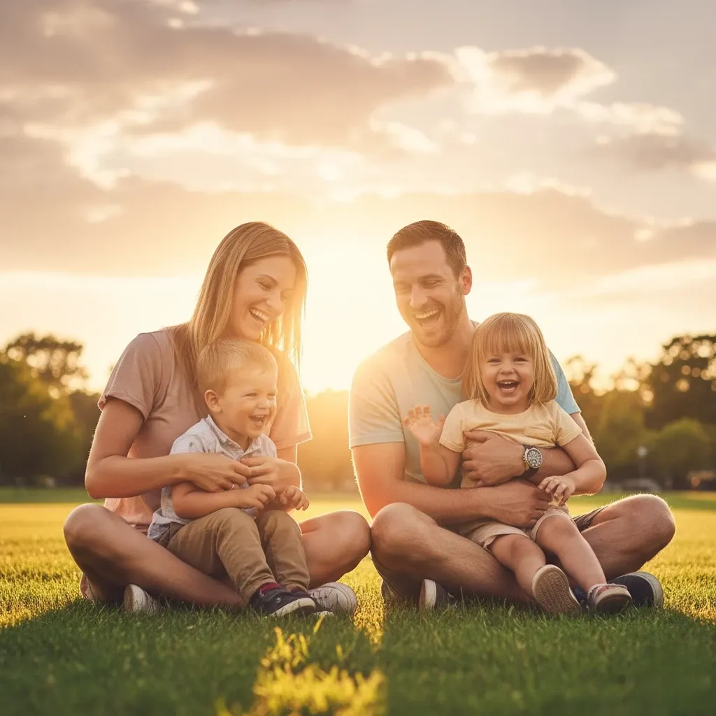 Warm, emotional lifestyle family photography with golden hour ambience