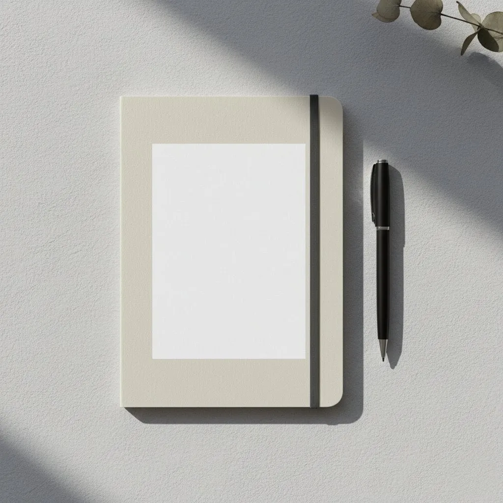Minimalist Notebook Stationery Mockup