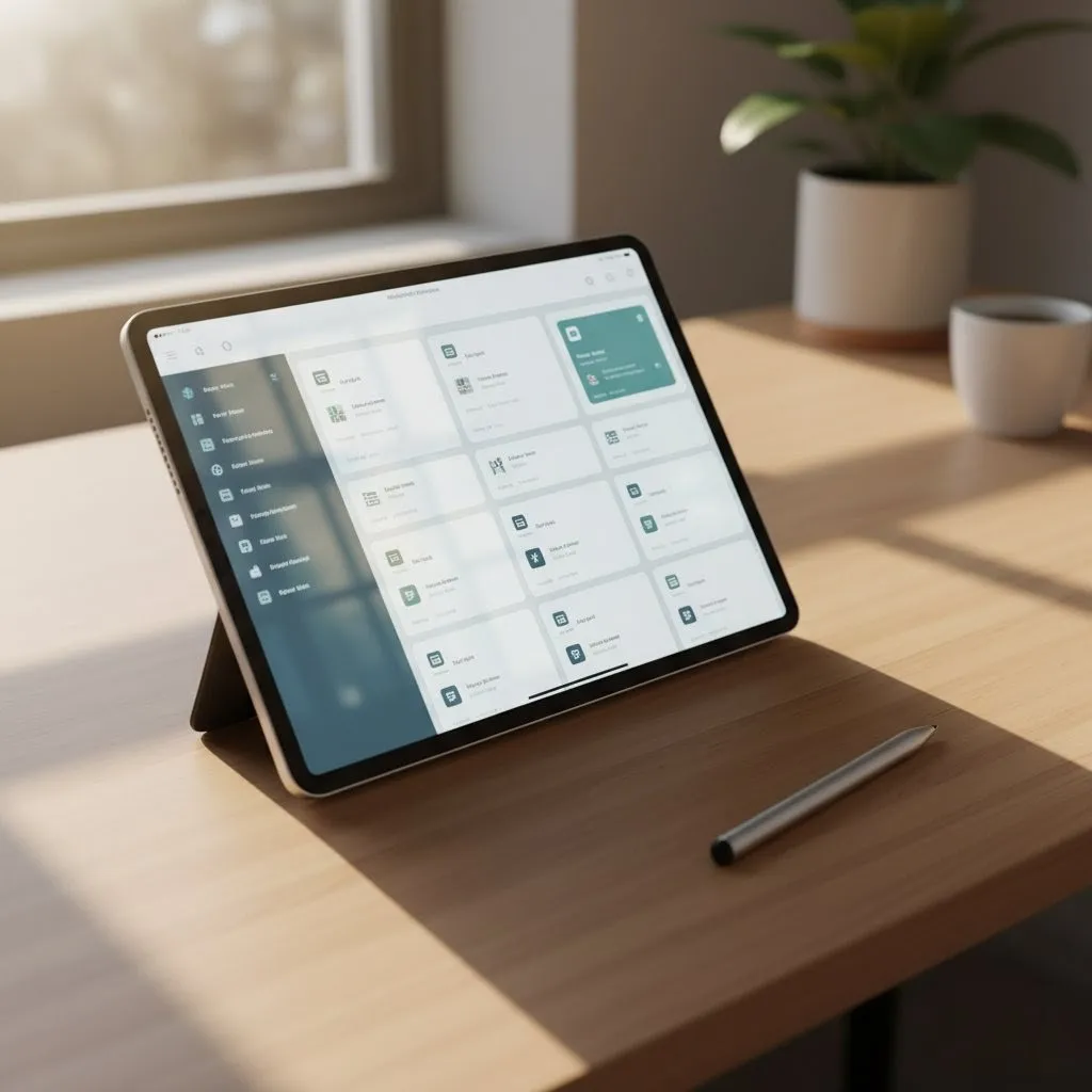 Tablet App Interface Mockup
